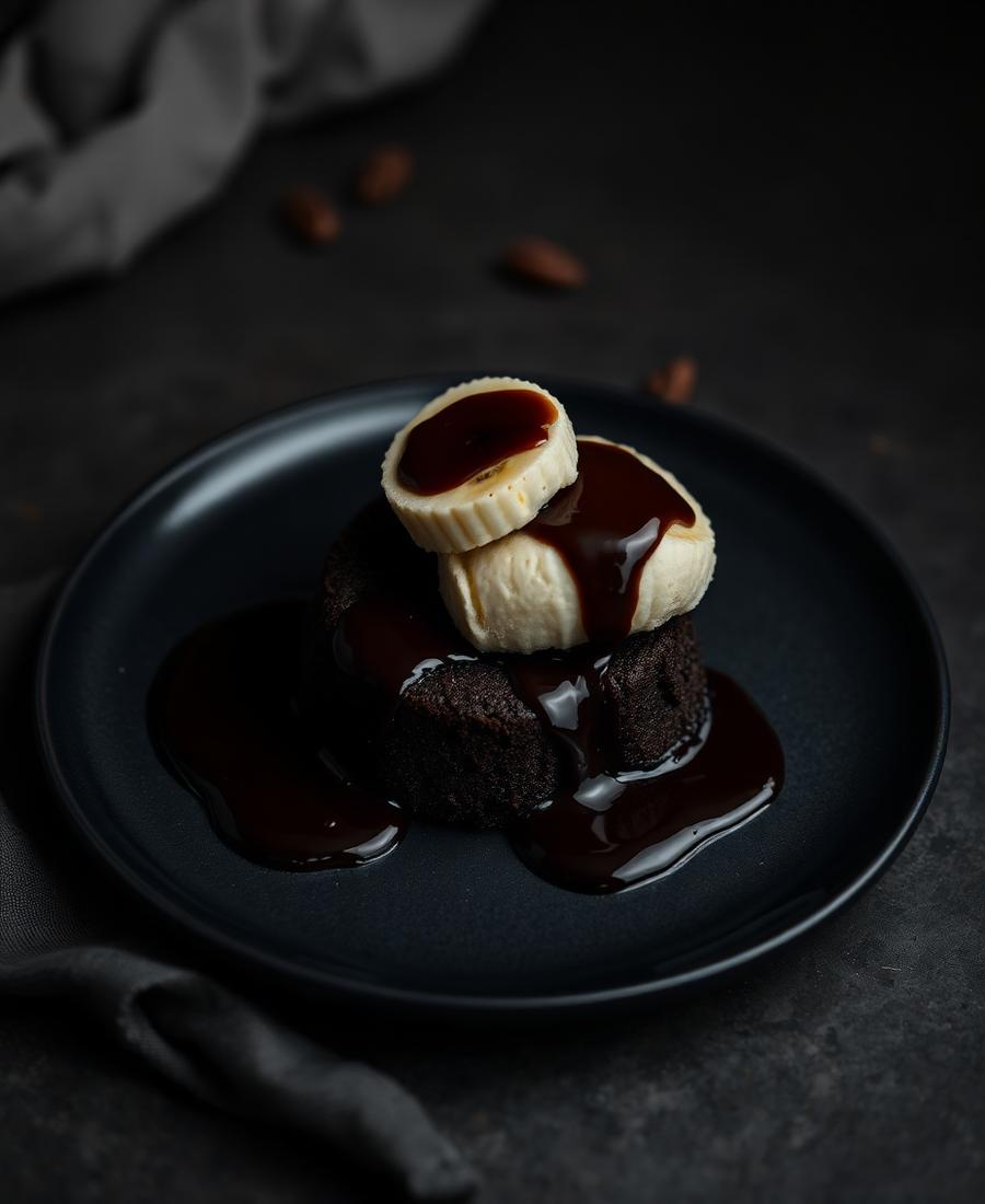 Coulant de Xocolata amb Gelat de Plàtan